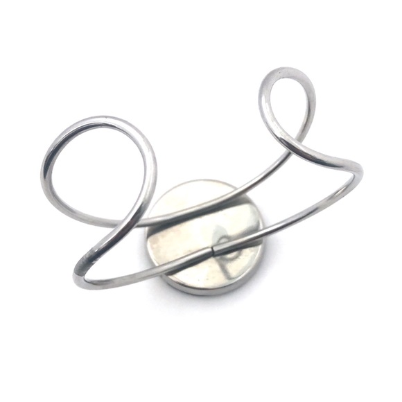 Vtg Abalone Shell Onyx Checker Inlay Cuff Bracelet - Picture 3 of 5